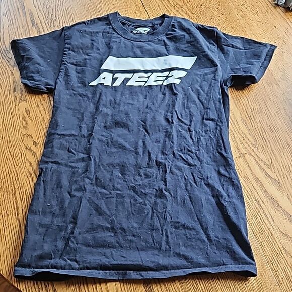Ateez Line Logo T-Shirt Small | Black White Kpop Atiny A-tee-z Graphic Tee - Picture 2 of 7